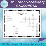 9th Grade Vocabulary Crossword Puzzles