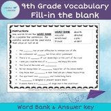 9th Grade Vocabulary Fill-in Worksheets