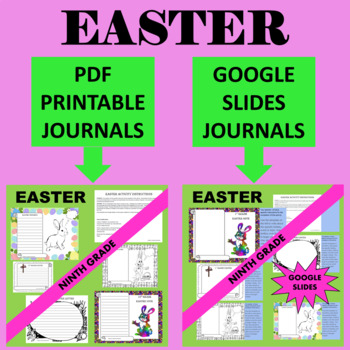 Preview of 9th Ninth Grade Freshman Easter Writing- Google & Paper Combo Bundle