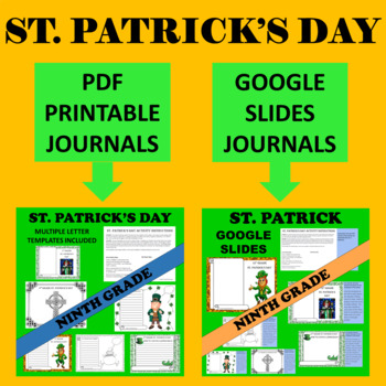Preview of 9th Ninth Grade Freshman St. Patrick's Day Writing- Google & Paper Combo Bundle