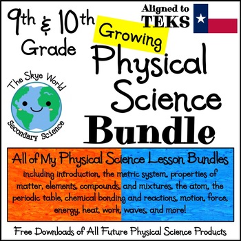 Preview of Physical Science Bundle - 9th & 10th Grade Physical Science Curriculum w TEKS