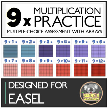 Preview of 9x Multiplication Fact Arrays - Easel Assessment