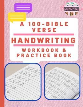 Preview of A 100-Bible Verse Handwriting Workbook & Practice Book for Everyone