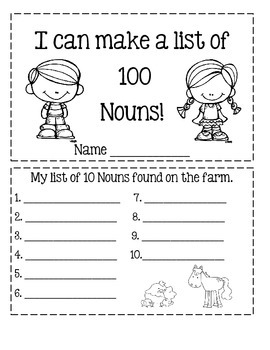 Preview of 100 Nouns!