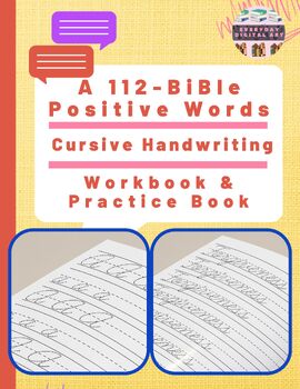 Preview of A 112-Bible Positive Word - Cursive Handwriting Workbook & Practice Book