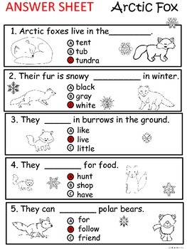 A+ Arctic Fox Comprehension: Differentiated Instruction For Guided Reading