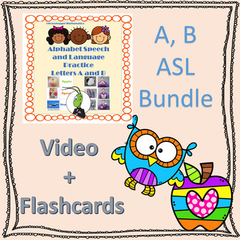 Preview of Letters A, B ASL (American Sign Language) Video and Flashcards Bundle