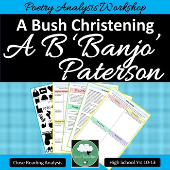 Preview of A BUSH CHRISTENING Banjo Paterson AUSTRALIAN POETRY Close Reading Analysis