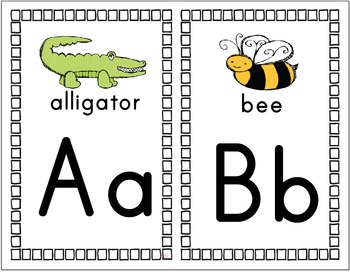 A & B - Simple Alphabet Cards by The Mini Mitten | TpT