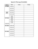 A B Speech Therapy Schedule Template (EDITABLE!!)