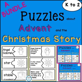 Preview of A BUNDLE of Puzzles for the Advent and Christmas Seasons for Kinder to 2nd Grade