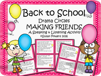 Preview of Back to School and Making Friends with Drama Circles and Activity