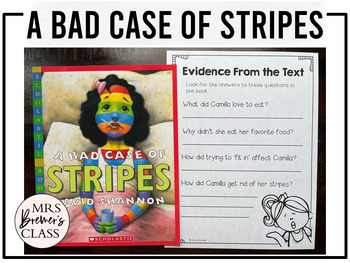 a bad case of stripes worksheets