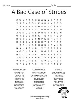 A Bad Case of Stripes - Vocabulary - Synonyms Educational