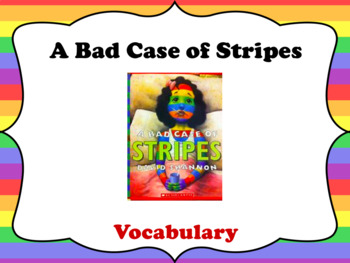 Preview of A Bad Case of Stripes by David Shannon: Vocabulary Visuals (for ELLs)