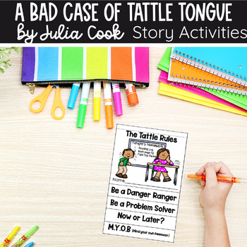 Preview of A Bad Case of Tattle Tongue Activities Julia Cook | Flipbook Cards Worksheet