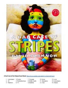 Preview of A Bad Case of the Stripes Adapted Story