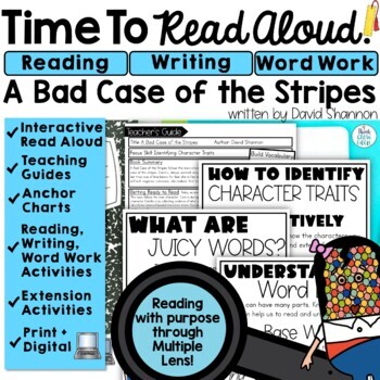 Preview of A Bad Case of the Stripes Character Traits Read Aloud Book and Activities