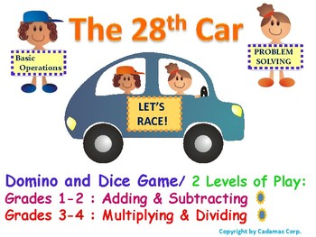 Preview of Addition and Subtraction or Multiplication and Division Car Race Domino Game