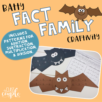 Preview of Fact Family Craftivity: Bats