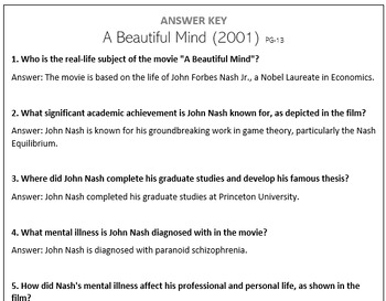 Preview of A Beautiful Mind (2001) - Movie Questions