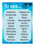 "A Better Way To Say": 5 Senses Thesaurus Posters