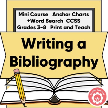 Preview of Writing a Bibliography to Cite Sources and Word Search CCSS Grades 3-8 Low Prep