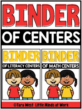 Preview of A Binder of Literacy and Math Centers BUNDLED