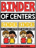 A Binder of Literacy and Math Centers BUNDLED