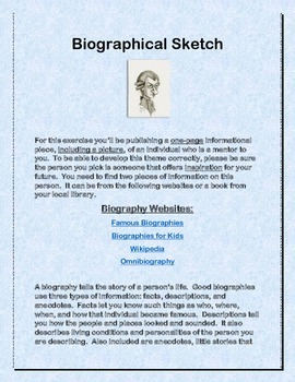 Printable Biographical Sketch Template for Class 8 Students