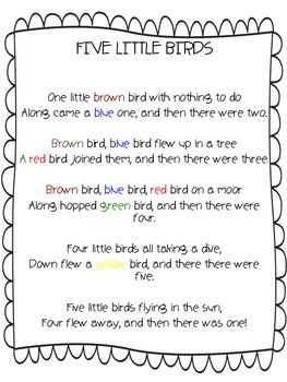 Preview of A Bird Poem: An Up and Down Counting Rhyme