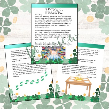 Preview of A Birthday on St. Patrick's Day(Read aloud targets TH sound & Language practice)