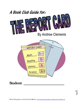 Preview of The Report Card, by Andrew Clements: A Book Club Guide by Jean Martin