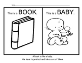 A Book is Like A Baby PreK/K coloring sheet