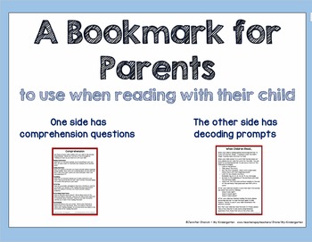 Preview of A Bookmark for Parents ~ to use when reading with their child