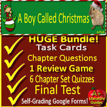 Preview of A Boy Called Christmas Novel Study Activities, Test, Chapter Questions, Quizzes