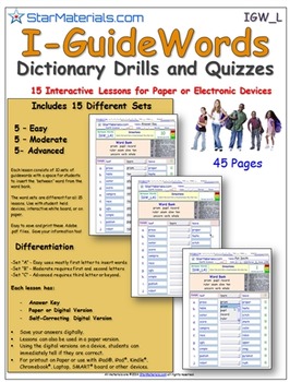 Preview of A Brilliant Guide Word Set -  15 Differentiated Lessons  I-Guide IGW_L