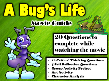 Preview of A Bug's Life Movie Guide (1998) - Movie Questions with Extra Activities