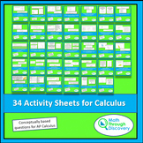 Bundle of 34 Activity Sheets for Calculus