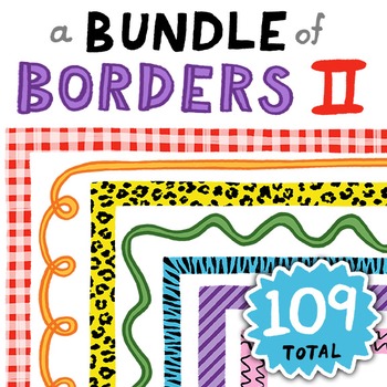 Preview of A Bundle of Page Borders 2 - 109 Colorful Clipart Doodle Frames