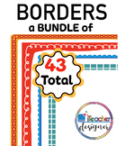 A Bundle of Colorful Borders! 43 Frame Clipart Borders | P