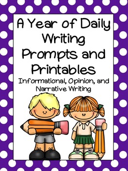 A Bundle of Daily Writing Prompts and Printables For the Year | TpT