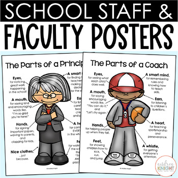 Preview of Back to School Posters - School Staff and Faculty - Who Works In Our School?