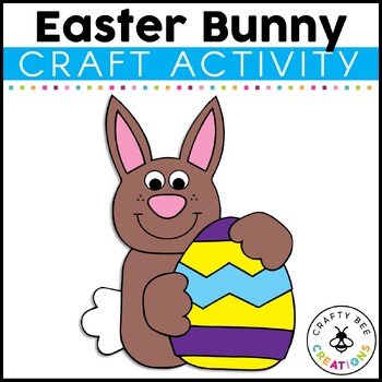 Preview of Easter Bunny Egg Craft Template Printable Spring Bulletin Board Ideas Door Decor
