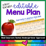 A Busy Teacher's Editable Menu Plan ... organized planning