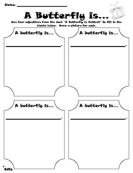 A Butterfly is Patient Writing by Kinder Critter Creations | TPT