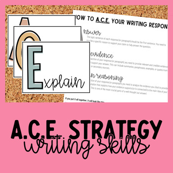 Preview of A.C.E. Writing Strategy | Posters & Handout | Social Studies