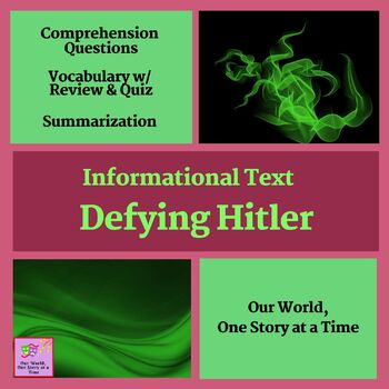 Preview of A Cross-Curricular Resource for Teaching Textual Evidence: Defying Hitler