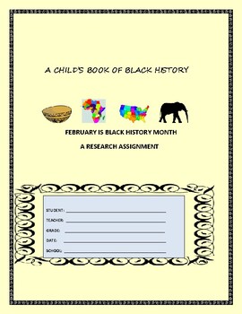 Preview of A CHILD'S BOOK OF BLACK HISTORY: A RESEARCH ASSIGNMENT