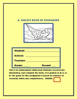 Preview of A CHILD'S BOOK OF DINOSAURS: A TREASURE OF ACTIVITIES, GRS. 3-7, MG, &  SCIENCE